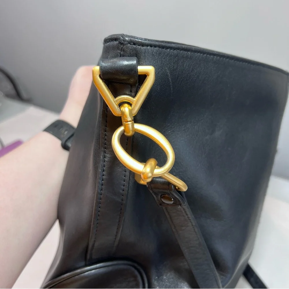Giani Bernini black genuine leather hobo bag purse